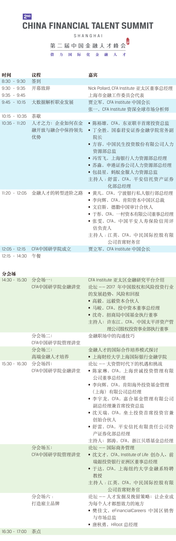 2017第二届CFA中国金融人才峰会