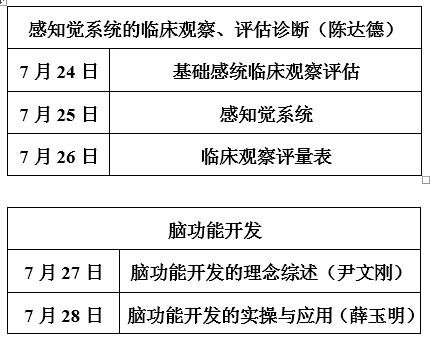 感知觉系统的临床观察、评估诊断及脑功能开发课程