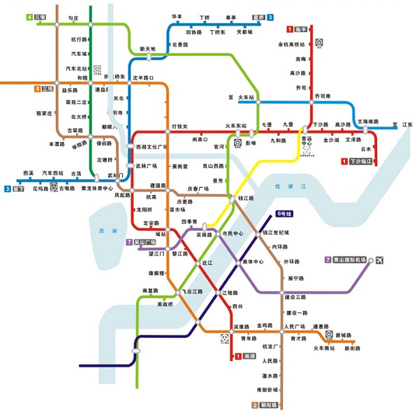 杭州地铁线路图