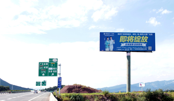 广巴高速单立柱广告投放案例